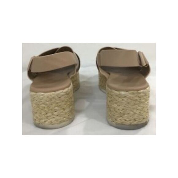 VINCE. Womens Beige 1-1/2" Platform Slingback Strap Jesson Wedge Shoes 9.5 M - Picture 2 of 3